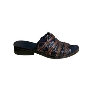 Cole Haan  Black & Brown Woven Leather Sandals - Size 7B